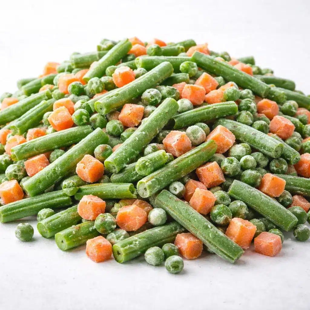 Frozen mixed vegetables (peas, carrots, green beans) IQF premium export quality from Egypt
